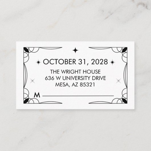 タロットインスパイアRSVPカード エンクロージャーカード (裏面)