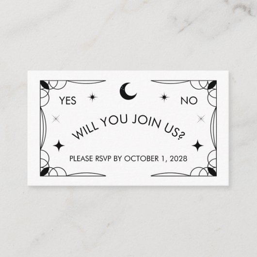 タロットインスパイアRSVPカード エンクロージャーカード (正面)