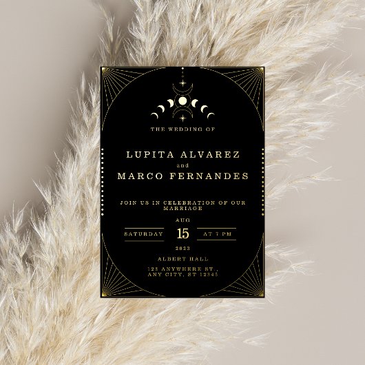 タロットエレガントゴールドフォイル結婚式招待状 箔招待状