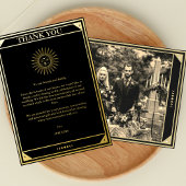 タロットエレガントサンキューブラックゴールドフォイルフォト 箔招待状