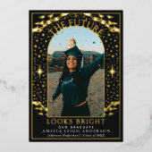 タロットエレガント卒業写真アナウンスメントカード 箔招待状 (正面)