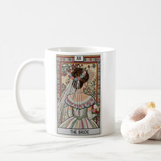 タロットカードの花嫁、ヴィンテージ、毛糸アート コーヒーマグカップ (ドーナツ)