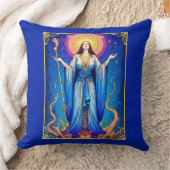 タロットカードイラストレーションクィーンオブウォンド クッション (ブランケット)