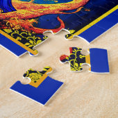 タロットカードイラストレーションクィーンオブウォンド ジグソーパズル (側面)