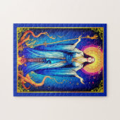 タロットカードイラストレーションクィーンオブウォンド ジグソーパズル (横)