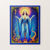 タロットカードイラストレーションクィーンオブウォンド ジグソーパズル (縦)