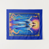 タロットカードイラストレーションクィーンオブウォンド タペストリー (正面(横))