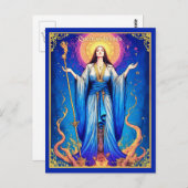 タロットカードイラストレーションクィーンオブウォンド ポストカード (正面/裏面)