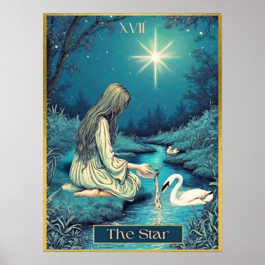 タロットカードイラストレーションザスター ポスター (正面)