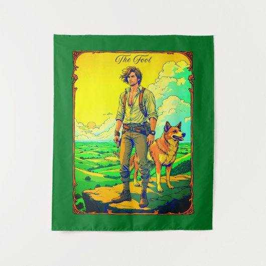 タロットカードイラストレーションザフール タペストリー (正面)