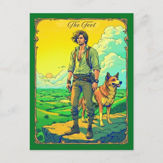 タロットカードイラストレーションザフール ポストカード (正面)