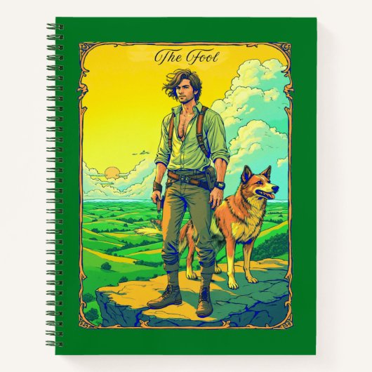 タロットカードイラストレーションザ・フール・ジャーナル ノートブック (正面)