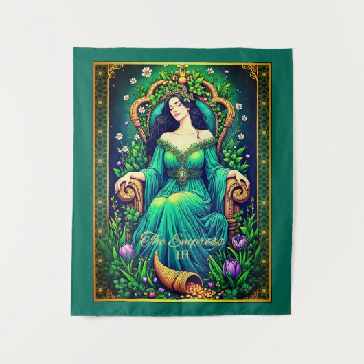 タロットカードイラストレーション皇后 タペストリー (正面)