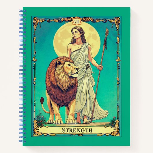 タロットカードイラストレーション、強度ジャーナル ノートブック (正面)