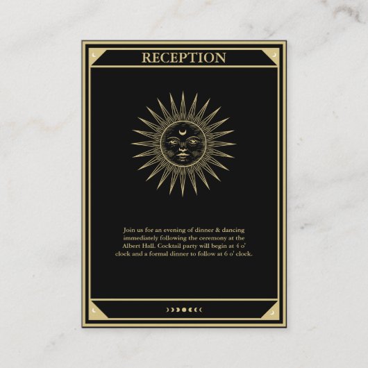 タロットカードエレガントなウェディング披露宴ヴィンテージサン エンクロージャーカード (正面)