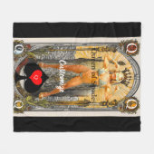 タロットカードクイーンスペードサンダー_コーブ フリースブランケット (正面(横))