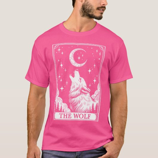 タロットカードクレセントムーンウルフ動物愛好家 Tシャツ (正面)