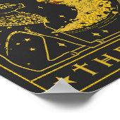 タロットカードクレセントムーンクレオパトラとスフィンクス猫 ポスター (角)