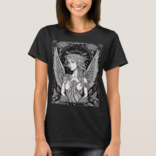 タロットカードザ妖精かわいい妖精コアオカルトウィッチ Tシャツ (正面)