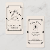 タロットカードタトゥーアーティストシアルビジネスカード 名刺 (正面/裏面)