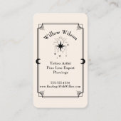 タロットカードタトゥーアーティストシアルビジネスカード 名刺 (裏面)