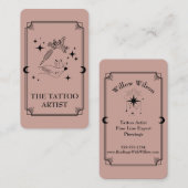 タロットカードタトゥーアーティストシアルビジネスカード 名刺 (正面/裏面)