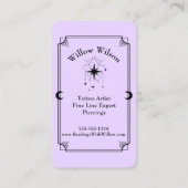 タロットカードタトゥーアーティストシアルビジネスカード 名刺 (裏面)