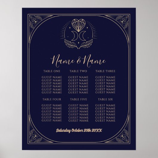 タロットカードテーブル6シーティングプラ結婚ンズスタームーン ポスター (正面)