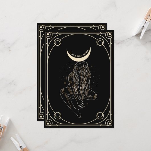 タロットカードブライダルシャワー招待状 招待状 (正面/裏面インサイチュ)