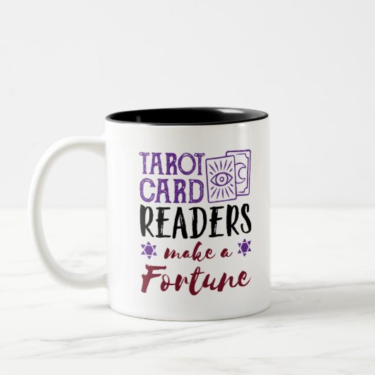 タロットカードリーダーが富を築く ツートーンマグカップ (左)