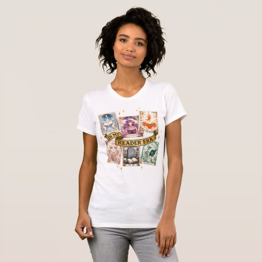 タロットカードリーダーの女性向けフィットネスTシャツ Tシャツ (正面フル)