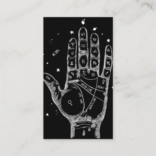 タロットカードリーダーサイキック読パーム 名刺 (正面)