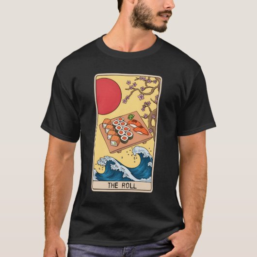 タロットカードリーダー スシ スシ 食いしん坊 和食 Tシャツ (正面)