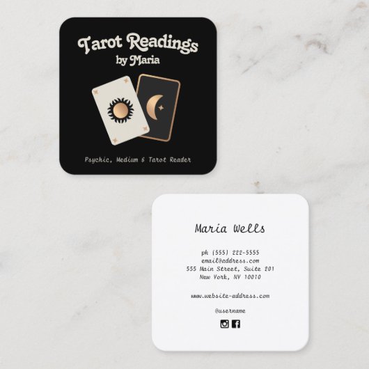 タロットカードリーダ用精神媒体 スクエア名刺 (正面/裏面)