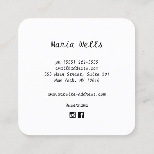 タロットカードリーダ用精神媒体 スクエア名刺 (裏面)