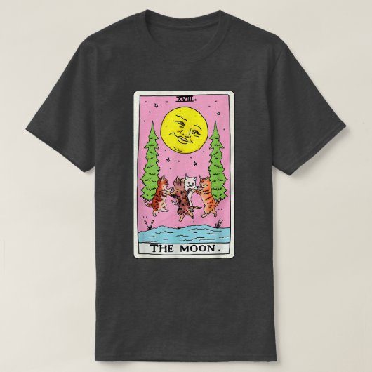 タロットカード三日月と猫の分隊グラフィック Tシャツ (デザイン正面)