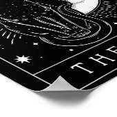 タロットカード三日月と猫グラフィック ポスター (角)