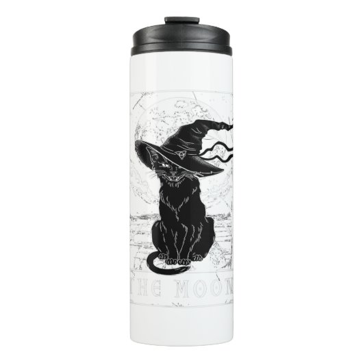タロットカード三日月と黒猫ウィッチハットH タンブラー (正面)
