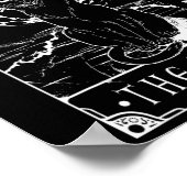 タロットカード三日月と黒猫ウィッチハットH ポスター (角)