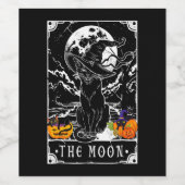 タロットカード三日月と黒猫ウィッチハットH ワインラベル (シングルラベル)