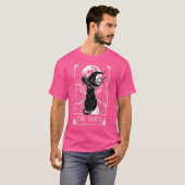 タロットカード三日月と黒猫ウィッチハットH Tシャツ (正面フル)