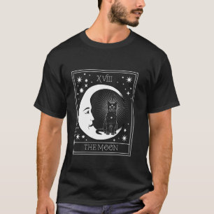 タロットカード三日月と黒猫コズミックグレープ Tシャツ