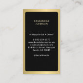 タロットカード化粧ヘアドレッサーブラックエステティシャン 名刺 (裏面)