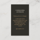 タロットカード化粧美容師エステティシャンブラック 名刺 (裏面)