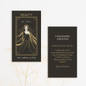 タロットカード化粧美容師エステティシャンブラック 名刺