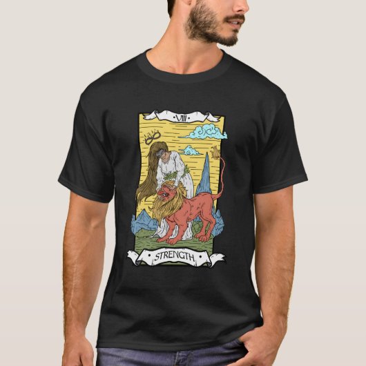 タロットカード強度Viiiオカルトカラー Tシャツ (正面)