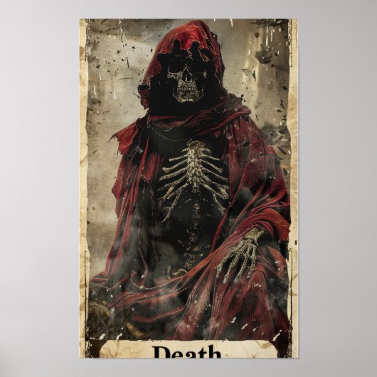タロットカード死の芸術作品 – 文字は下のポスト ポスター (正面)