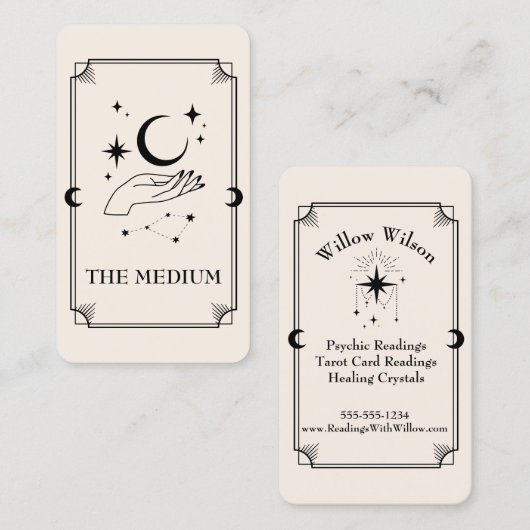 タロットカード精神媒体天測業務用カード 名刺 (正面/裏面)