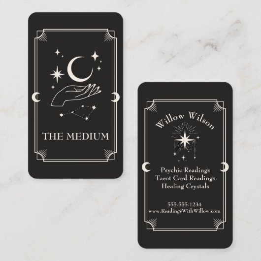 タロットカード精神媒体天測業務用カード 名刺 (正面/裏面)