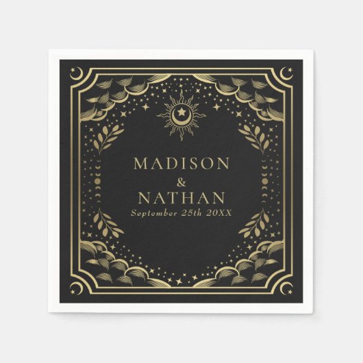 タロットカード結婚ゴシック スタンダードカクテルナプキン (正面)